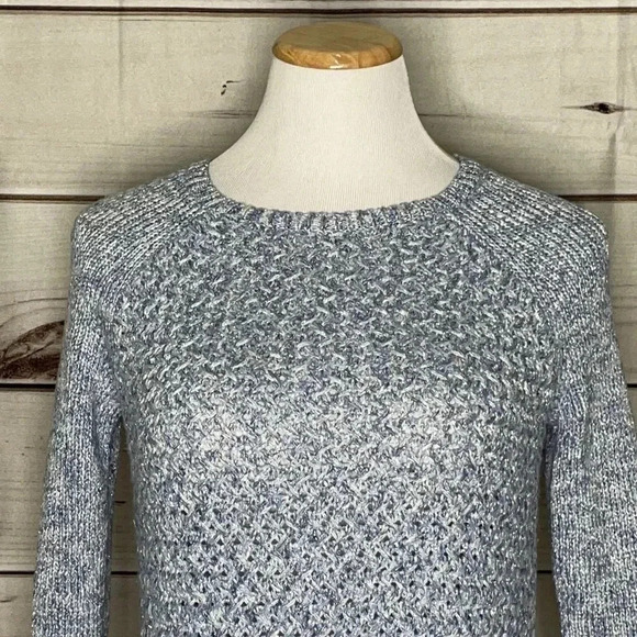 APT 9 Light Blue White Crew Neck Long Sleeved Sweater Small - Picture 2 of 10